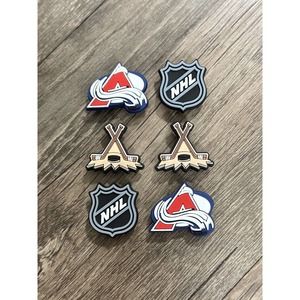 Colorado Avalanche Hockey Team Charm For Crocs Shoe Charms - 6 Pieces